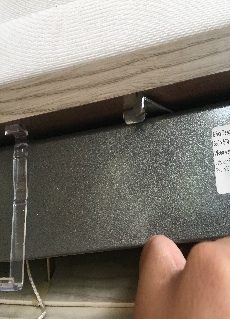 Blind resting against the recess with the bracket open